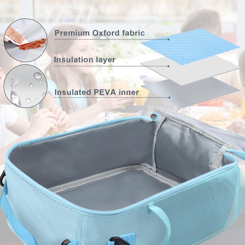 Clastyle Insulated Owl Book Lunch Box for Kids Blue Boy