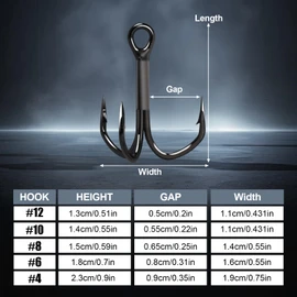 Fishing Treble Hooks 3X Strong Professional V Triple Fishing Hooks for Saltwater Freshwater (#4-50pcs)