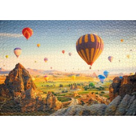 Ulmer Puzzleschmiede - Fairy Tale Journey Puzzle - Classic 1000 Piece Puzzle - Puzzle Motif from Cappadocia in Turkey with the Famous Hot Air Balloons - A Picturesque Landscape Puzzle