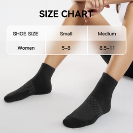 CS CELERSPORT 5 Pairs Women's Ankle Socks Running Athletic Sport Socks with Cushion, Black, Medium