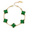 18K Gold Plated Clover Bracelet for Women, Four Leaf Clover