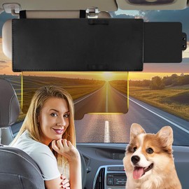 Car Visor Extender, Polarized Sun Visor Multifunctional Retractable Polycarbonate HD Automotive Sunshade Blocker for Car Anti-Glare, Uv, Fog and Snow Blindness 13"