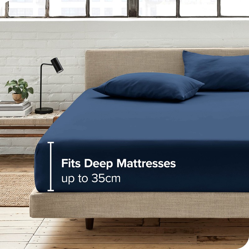 Bare Home Fitted Bottom Sheet Small Double - Premium 1800