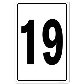 Locmorly Aluminum Number Signs, 8x12 Inch, Metal Number Sign 19 for Parking Lots and Outdoor Use
