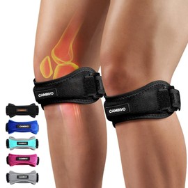 Cambivo 2 Pack Knee Braces for Knee Pain Patella Knee Support Strap Adjustable Patell