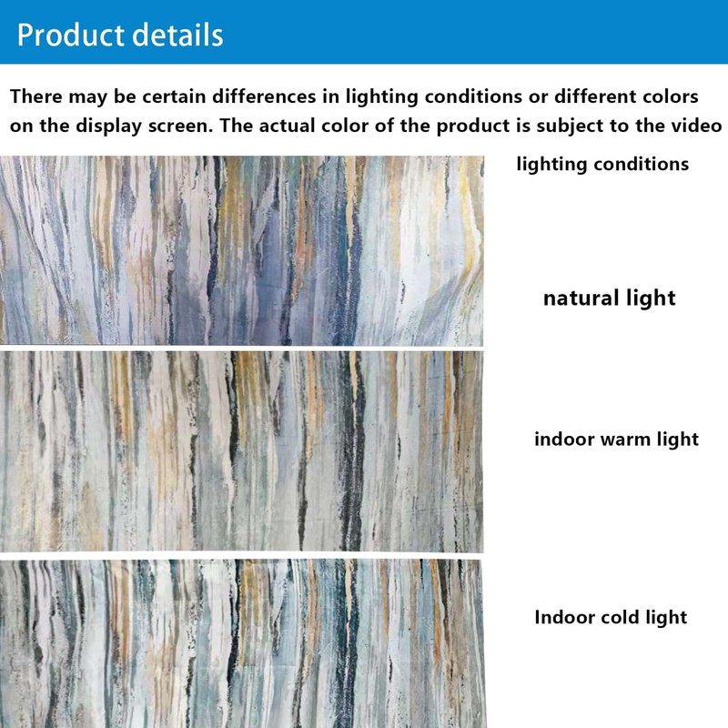 JAWO Small Stall Shower Curtain 47x64 Half Size - Blue
