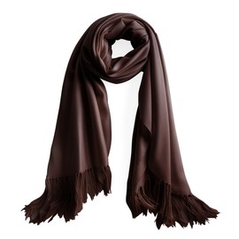 Belle Donne Women's Scarf, Pashmina Wraps, Pashmina Shawl, Hijab Solid Colors, Dark Brown Scarfs 70 x 27