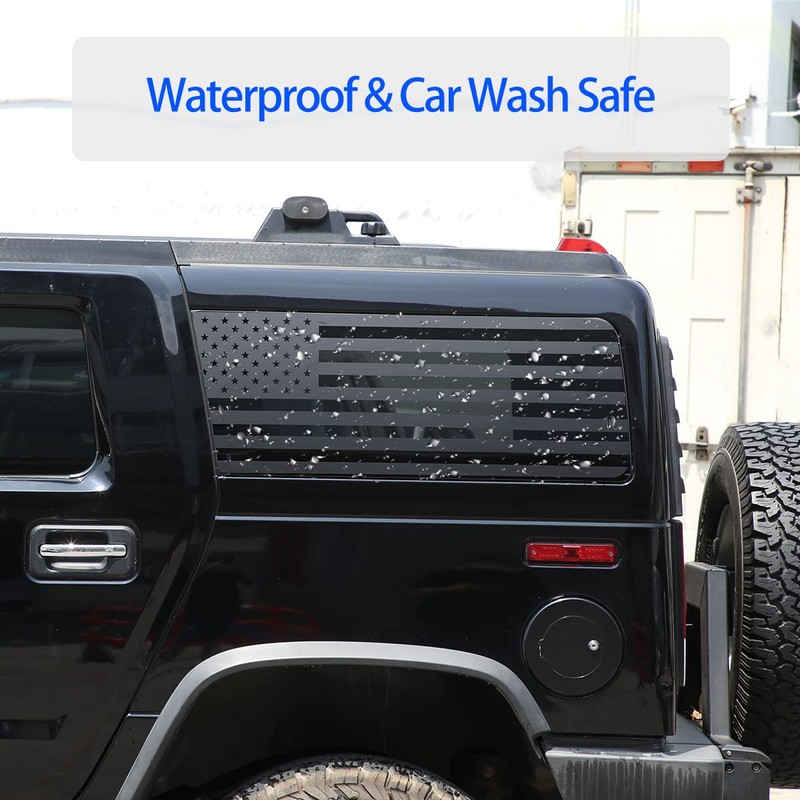 Rear Side Window American Flag Decals Fit for 2003-2009 Hummer