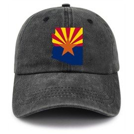 Arizona Flag Hats for Men Women, Arizona Gifts and Souvenirs,Printed AZ Map Shape Baseball Cap, Christmas Birthday Gifts for Arizona Lovers Black
