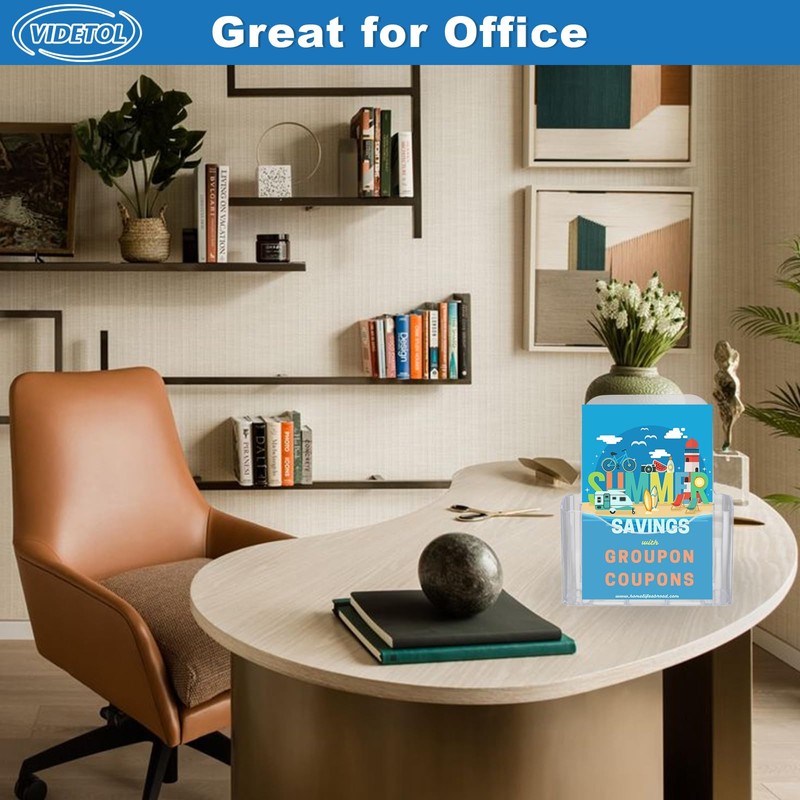 VIDETOL 4 Pack A5 Wall Mounted Document Holder, A5 Portrait