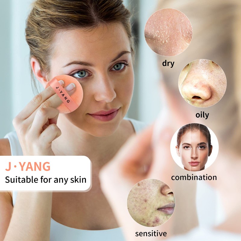 J.YANG 3" Color Powder Puff Washable Large Body Powder Puff