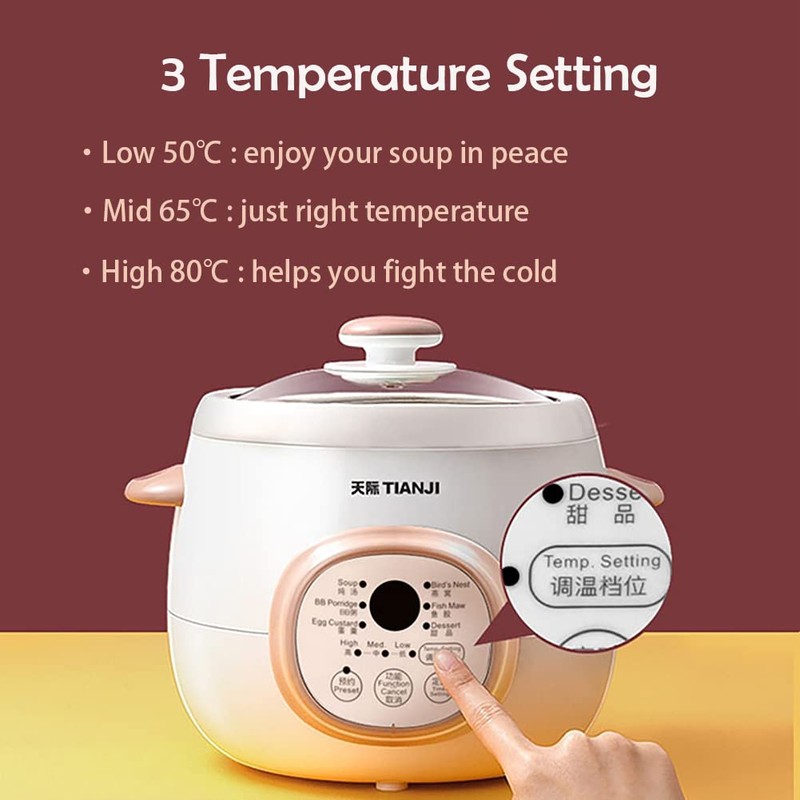 Tianji Electric Stew Pot, Ceramic Soup Porridge Cooker, Slow Cookers