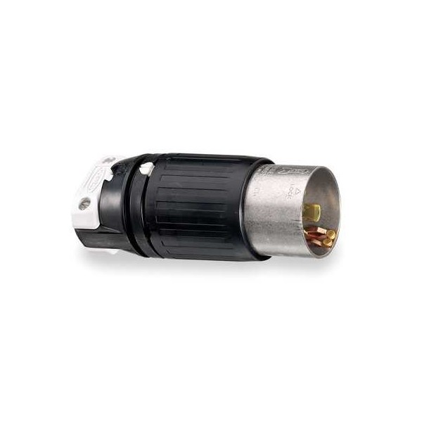 50A Twist-Lock Plug 3P 4W 480VAC BK/WT