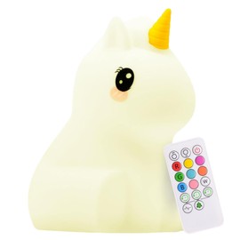 Lumipets Remote Control Silicone Night Light for Kids - Unicorn Design with 9 Soft Colors & Sleep Timer - Rechargeable, Battery-Operated Lamp for Bedroom | Baby Nursery, Toddler, Girls, Boys