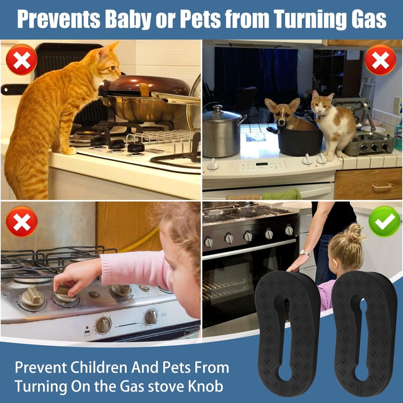 Silicone Stove Knob Safety Locks - Child Proof Oven Knob