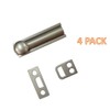 QCAA Solid Brass Surface Bolt, 2", Satin Nickel, 4 Pack,