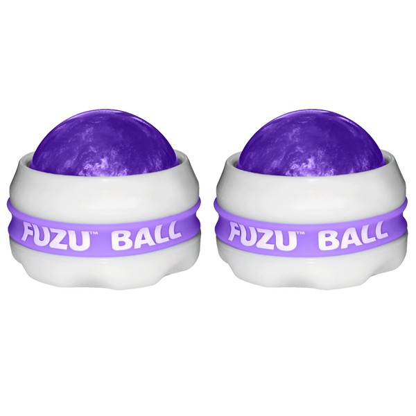 Fuzu Dual Full Body Massager Balls for Deep Tissue Stress Relief, Neon Purple, 2 Massaging Balls