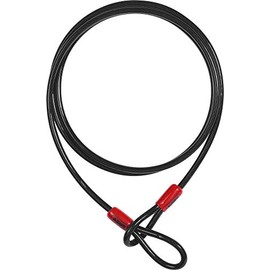 ABUS Cobra 8 loop cable - steel cable coated with plastic - security for bicycle and motorbike accessories - 2.5 m long, 8 mm thick, black