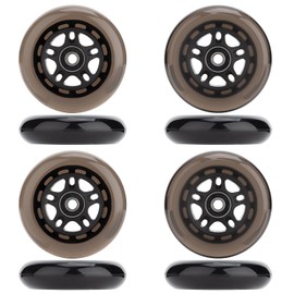 HeyZomm Inline Skate Wheels Outdoor & Indoor Inline Skate Replacement Wheels 85a Roller Hockey Wheels w/Bearings ABEC-9 & Floating Spacers, 64mm 70mm 72mm 76mm 80mm 84mm 90mm Dia, 8-Pack (64mm, Black)
