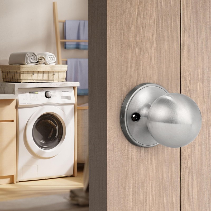 Probrico Brushed Satin Nickel Interior Dummy Door Handles Round Ball
