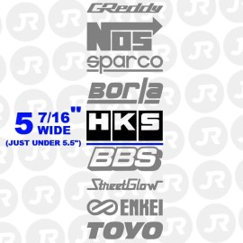 Unbranded 9 Car Automotive Sponsor Decals Pack JDM Drift Racing Sport Logos Gloss Black