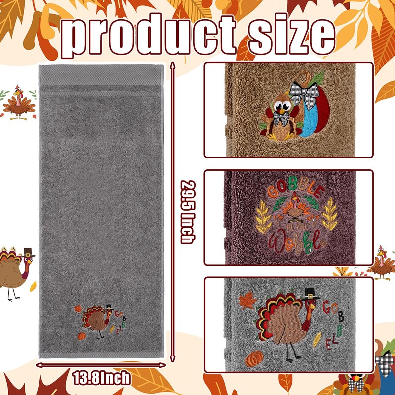 Fanfanwin 3 Pcs Fall Hand Towels for Bathroom 13.8 x