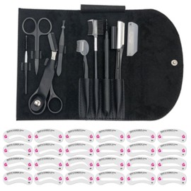 Eyebrow Template Scissors, Men's, Women's, Shaping, Comb, Shaving, Tweezers, Tweezers (Beige)