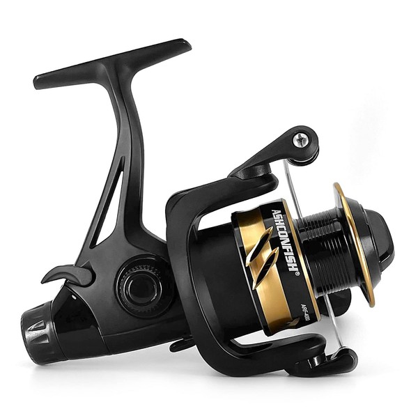 Ashconfish Double Brake Spinning Reel, Left and Right Interchangeable Handle,