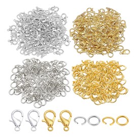NXPWRC 400 Pieces Electroplated Lobster Clasps, 400 Pieces Mini Chain Buckles, Jewelry Link Buckles, Open Mini Buckles, Necklace Buckles, Diy Jewelry Making Buckles