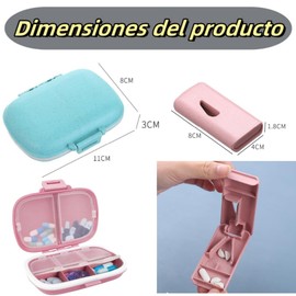 Lovgrin Pastilleros para Medicamentos, Pastillero Semanal y Cortador Pastillas, Organizador de Pastillas con 8 compartimentos, Cortador Pastillas Con Diseño de Soporte en V, Pill Organizer y Cortador
