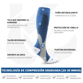 8medias Calcetas Compresión U Alivia Varices Y Circulación
