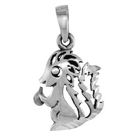 1 inch Sterling Silver Skunk Necklace Diamond-Cut Oxidized finish 20 inch BX_15