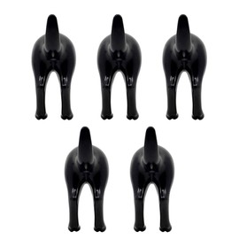 Zerodeko Metal Hangers Heavy Duty 5pcs Tail Hooks Hat Coat Key Wall Mounted Hanger Plastic Dog Wall Peg Cute Towel Hooks for Coat Bags Key Purse Dog Leash Wall Mount Key Holder