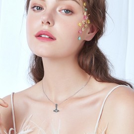 CUPENDA Thor Hammer Necklace Sterling Silver Mjolnir Pendant Celtic Knot Labradorite Necklace Viking Jewelry Mother's Day for Women