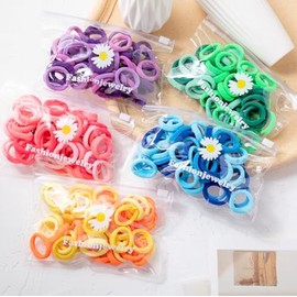 100pc 2.5cm Donas Ligas Scrunchies Elásticas Sin Costura para Cabello Elásticas  Lazos de Pelo de Algodó  Accesorios para Cabello  Niña  Mujer (Negro
