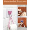 2 Set Beaded Tissue Roll Holder with Butterfly Wall Hook,Pink