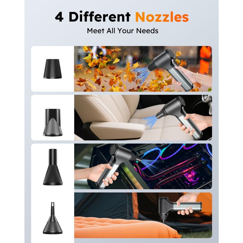 Compressed Air Duster, 330000RPM Super Power Electric Air Duster Cordless