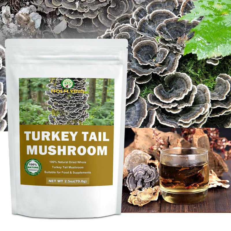 Dried Whole Turkey Tail Mushrooms - 2.5 oz, All-Natural Turkey