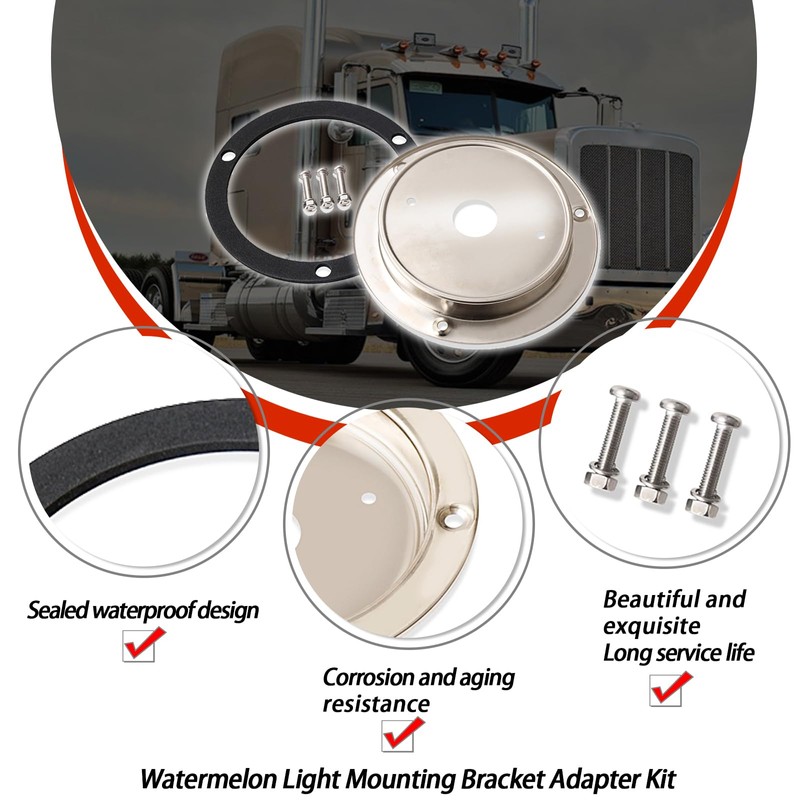 XTPTFABS [2Pcs Watermelon Light Mounting Bracket Adapter Kits/Round Marker Light