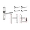 Stahlia Handle set, long plate, renovation set, brushed stainless steel,