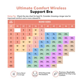 Conturve Bras for Women - Bralettes for Women with Support - Ultimate Comfort Wireless Support Bra Black