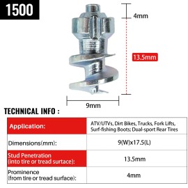 Jx1500 Anti Skid Tire Screw Car Tires Studs Spikes for Car Vehicle Motorcycle Bike Tires Fat Bike Tire Studstype: Hand Tool Parts