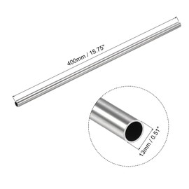 uxcell 304 Stainless Steel Tube, OD 13mm x 0.5mm Wall Thick 400mm Length Capillary Metal Tubing for Industry Machinery