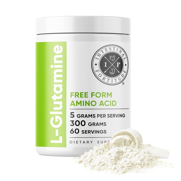 Intestinal Fortitude L-Glutamine Powder - Free Form L Glutamine Powder Supplement, Supports Gut Health & Digestive Wellness, Promotes Muscle & Immune Function, Unflavored, Non-GMO & Gluten-Free (300g)