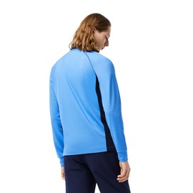 Lacoste Men's Sport High Neck Golf Layering Sweatshirt, Ethereal Blue/Navy Blue, X-Large