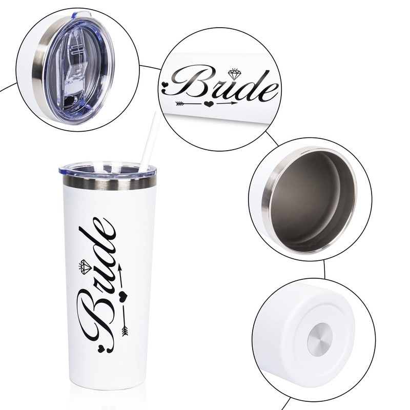 Nwvuop Bride to Be Cup With Straw - Bridal Shower