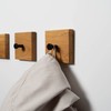 Oak Coat Hooks - Handmade Hook Rack with Black Hooks