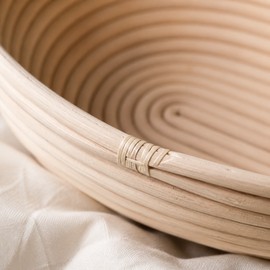 Bread Proofing Basket for Sourdough – Rattan Fermentation Bowl with Cloth Liner for Home Bread Baking