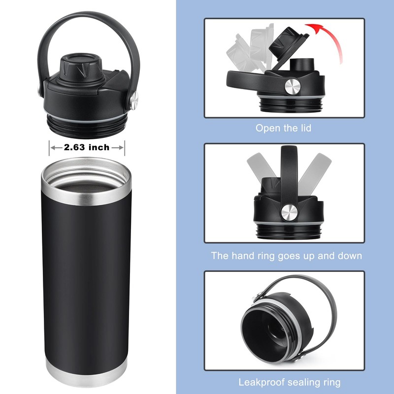 2-Pack Replacement Lids for Yeti Rambler Water Bottles, Compatible with