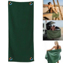 Magnetic Bath Towel Oversized 30" X 75" Quick-Dry, Sand-Resistant Microfiber Bath Towels, Magnet Towel with Buckle, Super Absorbent with Magnetic Closure for Beach Pool Travel Gym & Camping (Green)